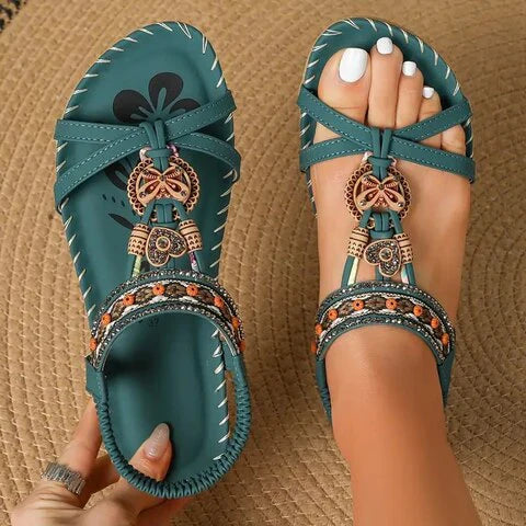 Heidi-Mode | Boho Flache Sandalen