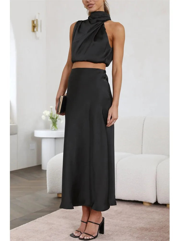 Heidi-Mode | Satin Set Elegant Formal Stil Hohe Qualität