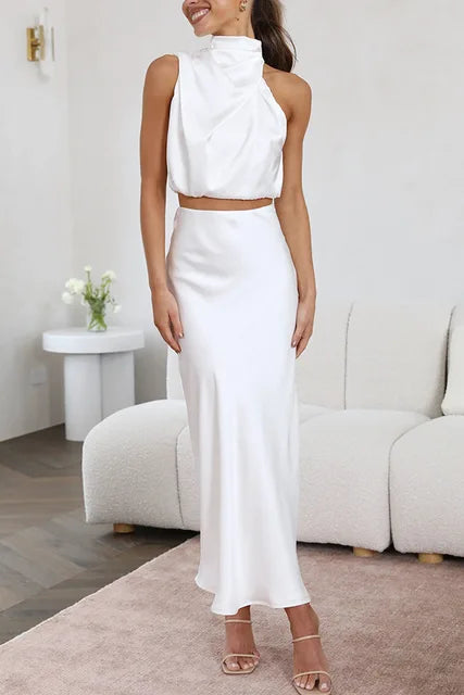 Heidi-Mode | Satin Set Elegant Formal Stil Hohe Qualität