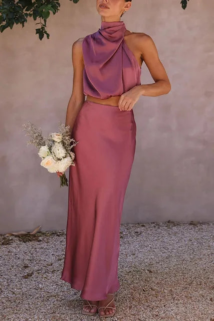 Heidi-Mode | Satin Set Elegant Formal Stil Hohe Qualität