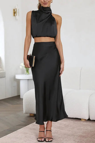 Heidi-Mode | Satin Set Elegant Formal Stil Hohe Qualität
