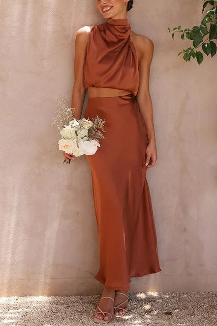 Heidi-Mode | Satin Set Elegant Formal Stil Hohe Qualität