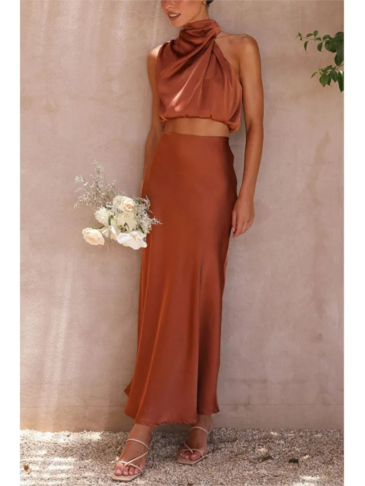 Heidi-Mode | Satin Set Elegant Formal Stil Hohe Qualität