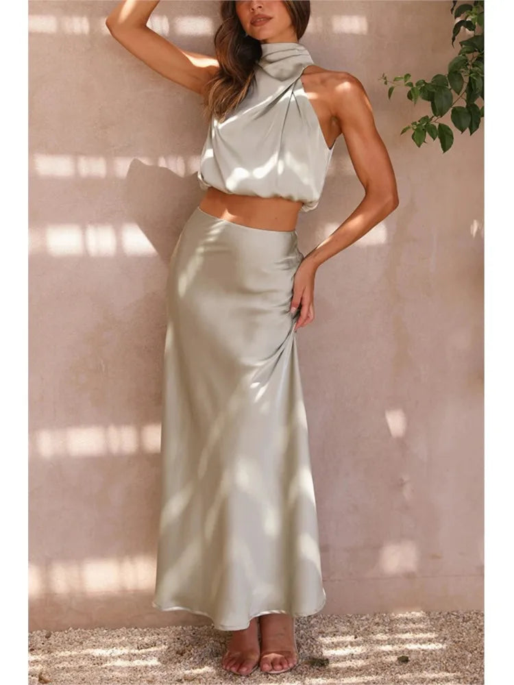 Heidi-Mode | Satin Set Elegant Formal Stil Hohe Qualität