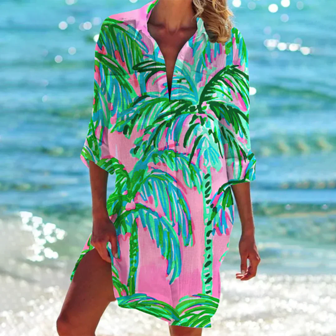 Heidi-Mode | Tie Dye Kleid mit Knopfverschluss
