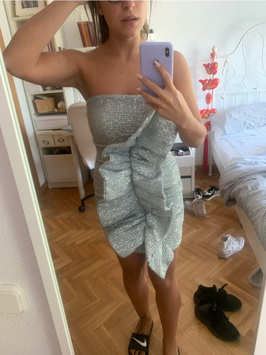 Heidi-Mode | Body Rüsche Pailletten Strapless Mini Kleider