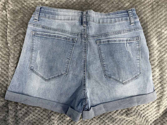 Heidi-Mode | Beinabschluss Ripped Jeans Shorts