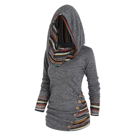 Heidi - Lässiger Tribal-Kapuzenpullover