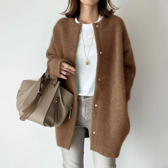 Heidi-Mode | Weiche Strick Übergroße Sommer Strickjacke Damen
