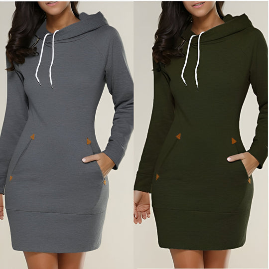 Heidi-Mode |  Casual Hoodie Kleid mit Taschen