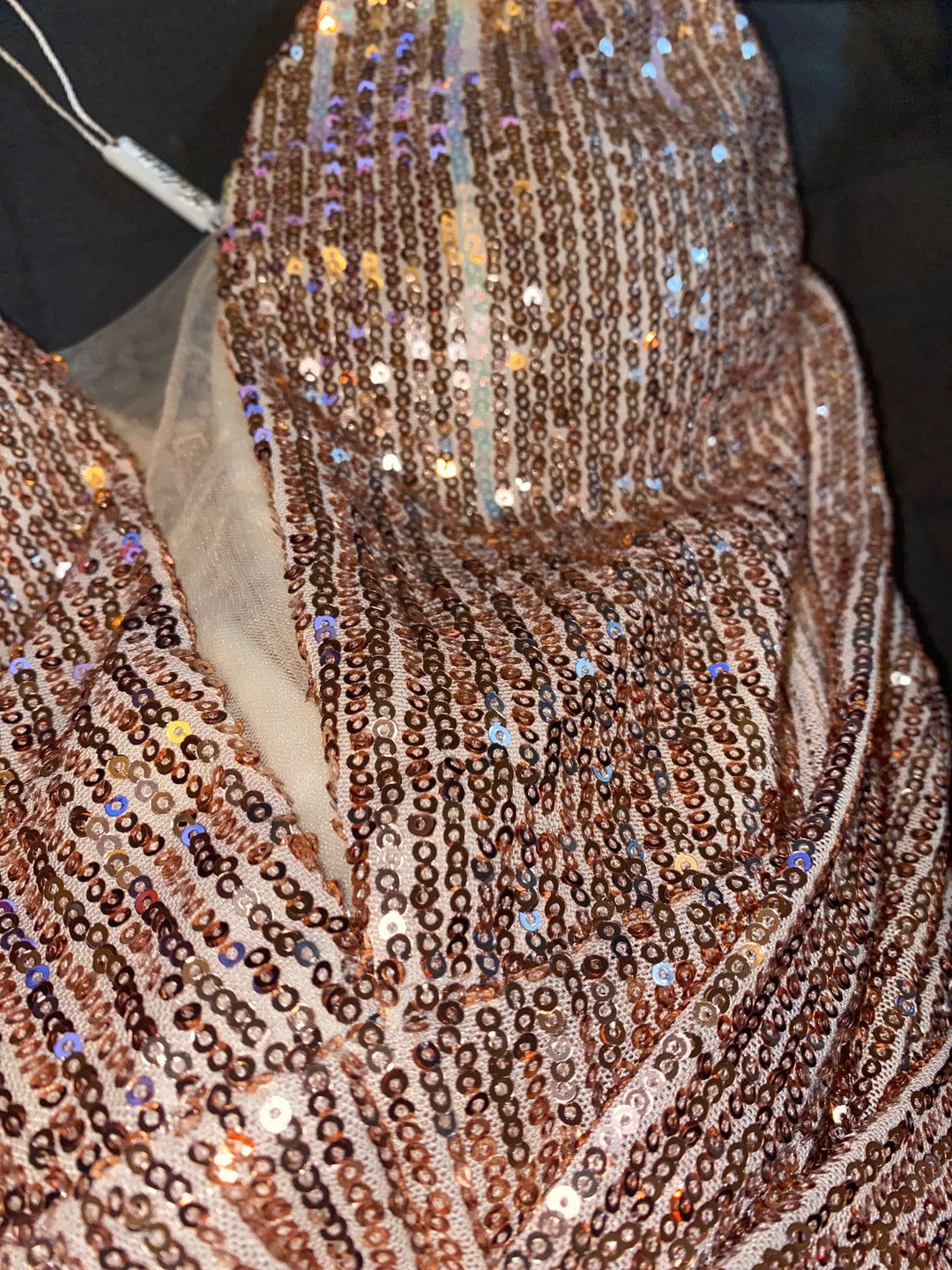 Heidi-Mode | Ärmellose V-Ausschnitt Paillettenkleid Maxi