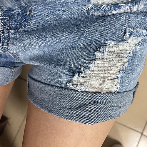 Heidi-Mode | Beinabschluss Ripped Jeans Shorts