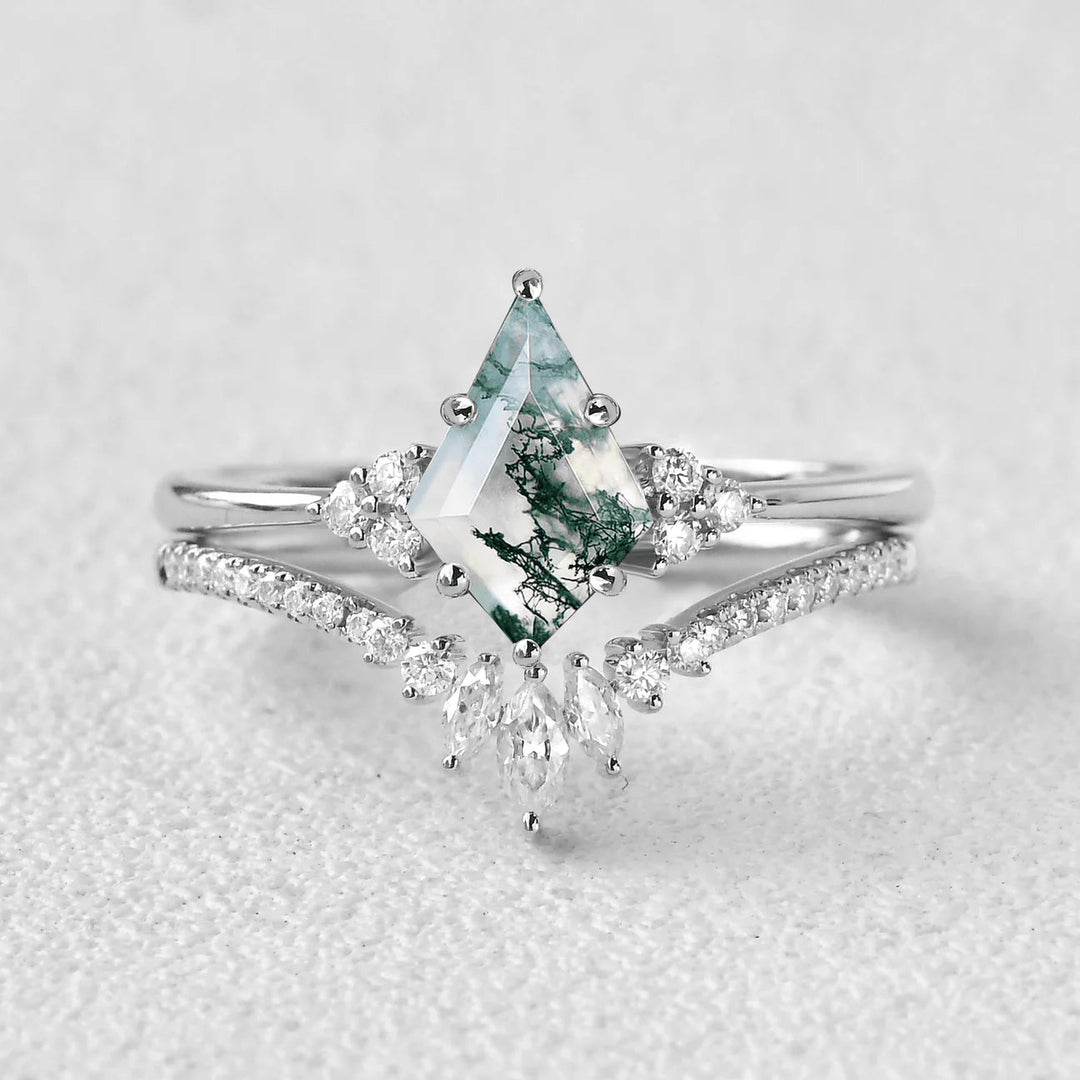 Grüner Moosachat Ring