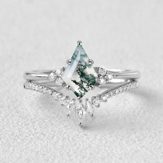 Grüner Moosachat Ring