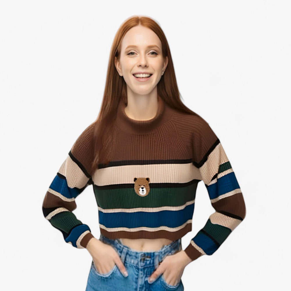 Heidi-Mode - Lässiger und Stilvoller Herbst Bärenpullover für Frauen