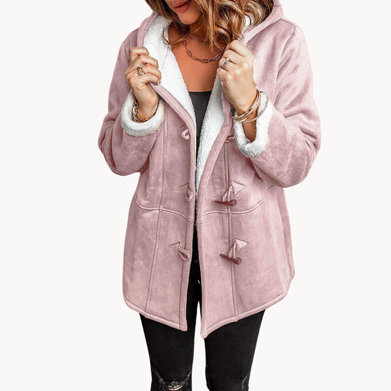 Heidi-Mode | Warme & Kuschelige Fleece-Damenjacke mit Kapuze