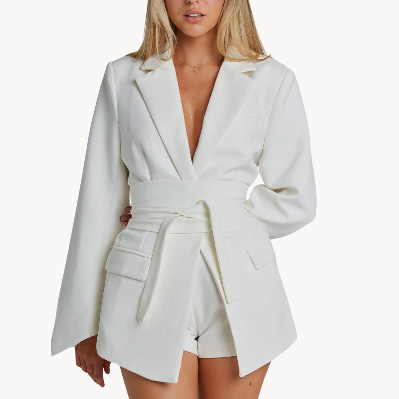 Heidi-Mode | Gürtelblazer Elegant Schlank Damen Blazer