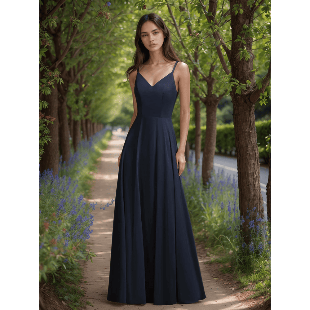 Heidi-Mode | Abendkleid aus Chiffon Victoria mit Nackenausschnitt