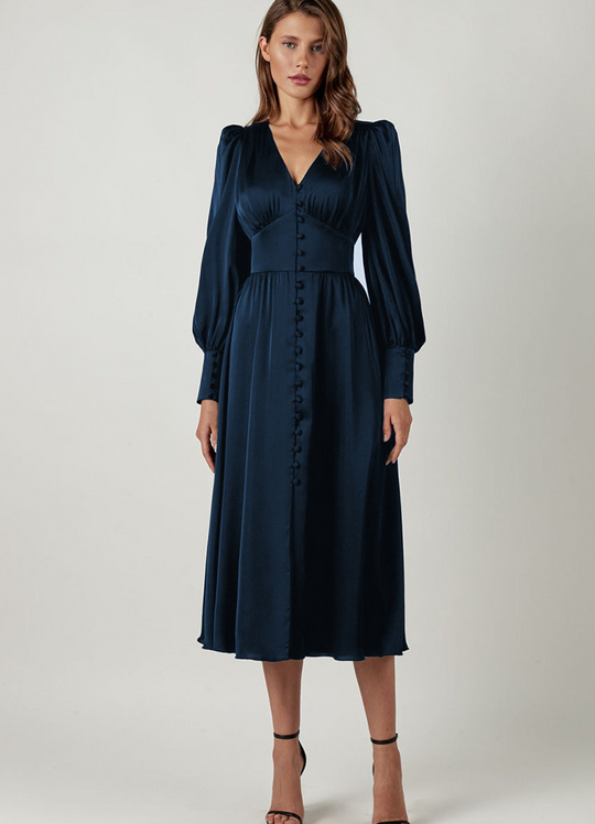 Heidi-Mode | Schlichtes Abendkleid für Damen Midi