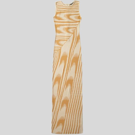 fluwelen maxi-jurk met asymmetrische halslijn