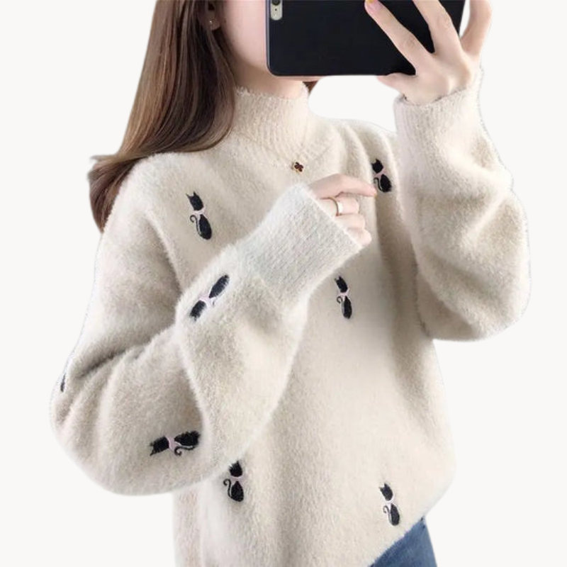 Heidi-Mode | Flauschiger Rollkragenpullover für Frauen