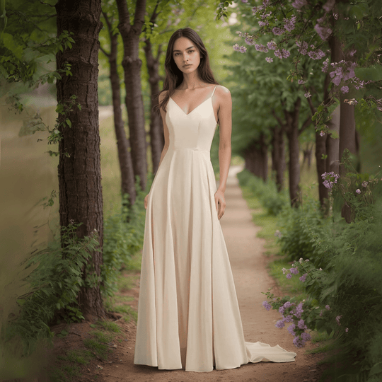 Heidi-Mode | Abendkleid aus Chiffon Victoria mit Nackenausschnitt