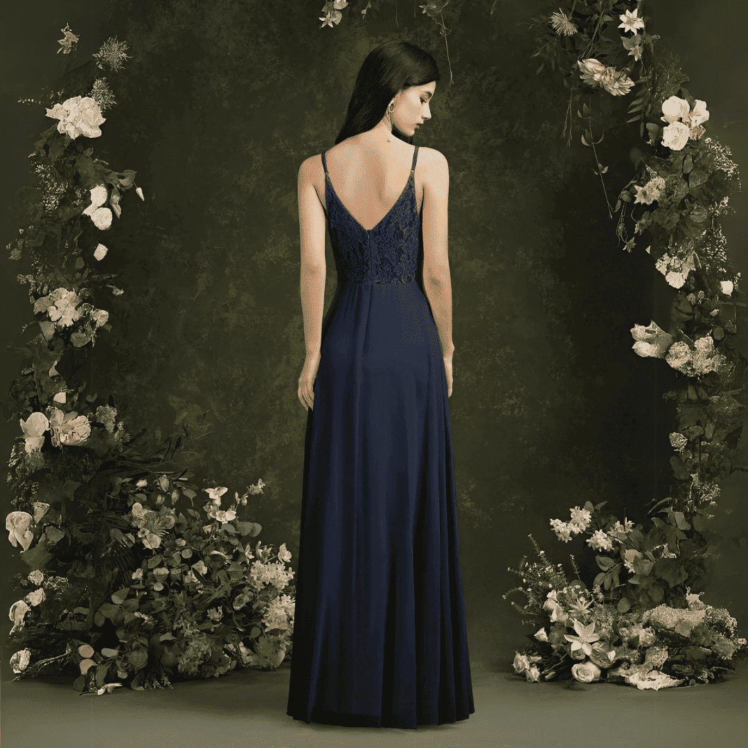 Heidi-Mode | Abendkleid aus Chiffon Victoria mit Nackenausschnitt