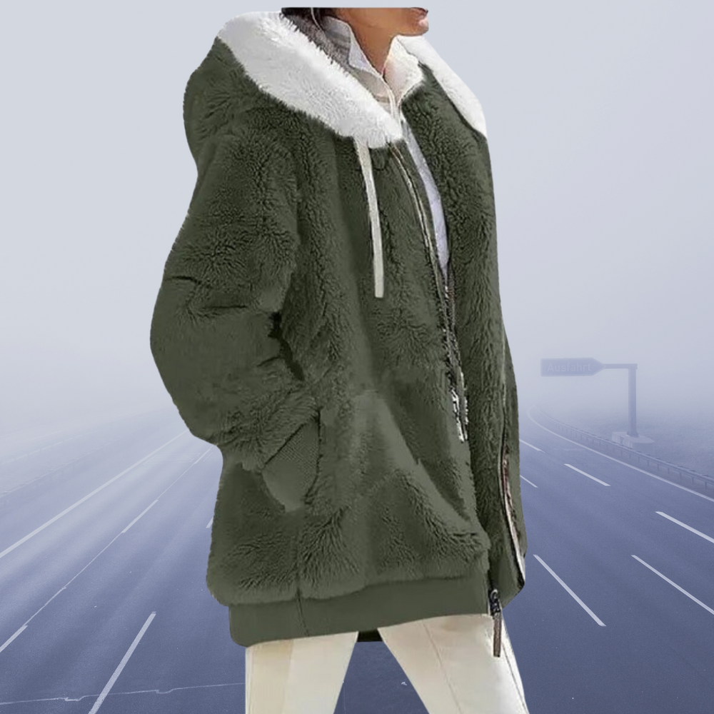 Neue lässige Fleecejacke mit Kapuze 2023