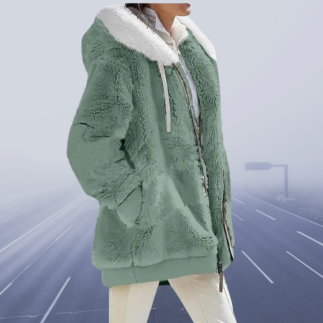 Neue lässige Fleecejacke mit Kapuze 2023