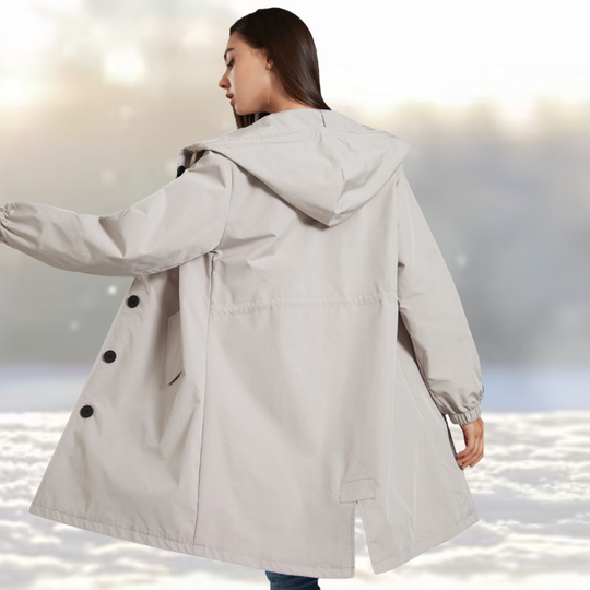 Heidi-Mode – Stylischer Button-Down-Wintermantel mit Kapuze