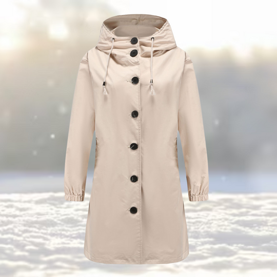 Heidi-Mode – Stylischer Button-Down-Wintermantel mit Kapuze