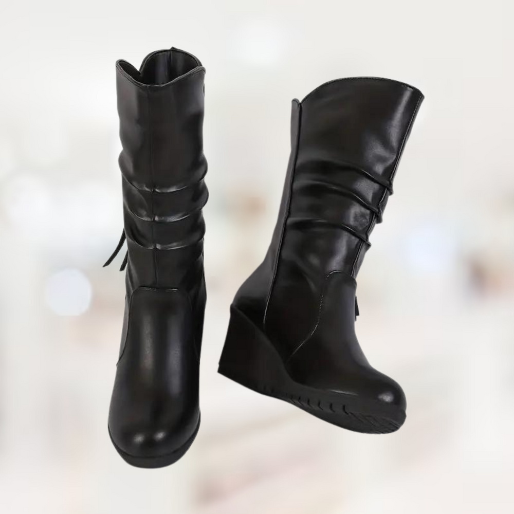 Heidi-Mode – Halbhohe Winter-Keilstiefel für Damen