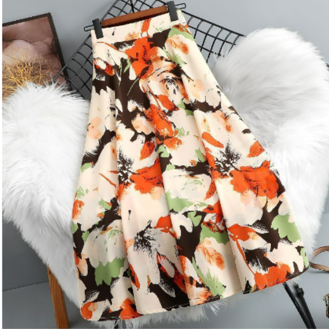 Heidi-Mode | Elegante Blumen Midirock Jetzt Kaufen