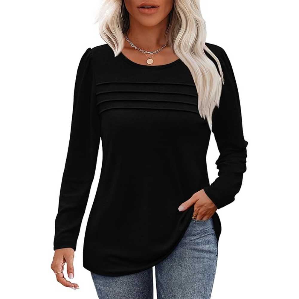 Heidi-Mode | Plissee Langarm Tunika Top Sarah