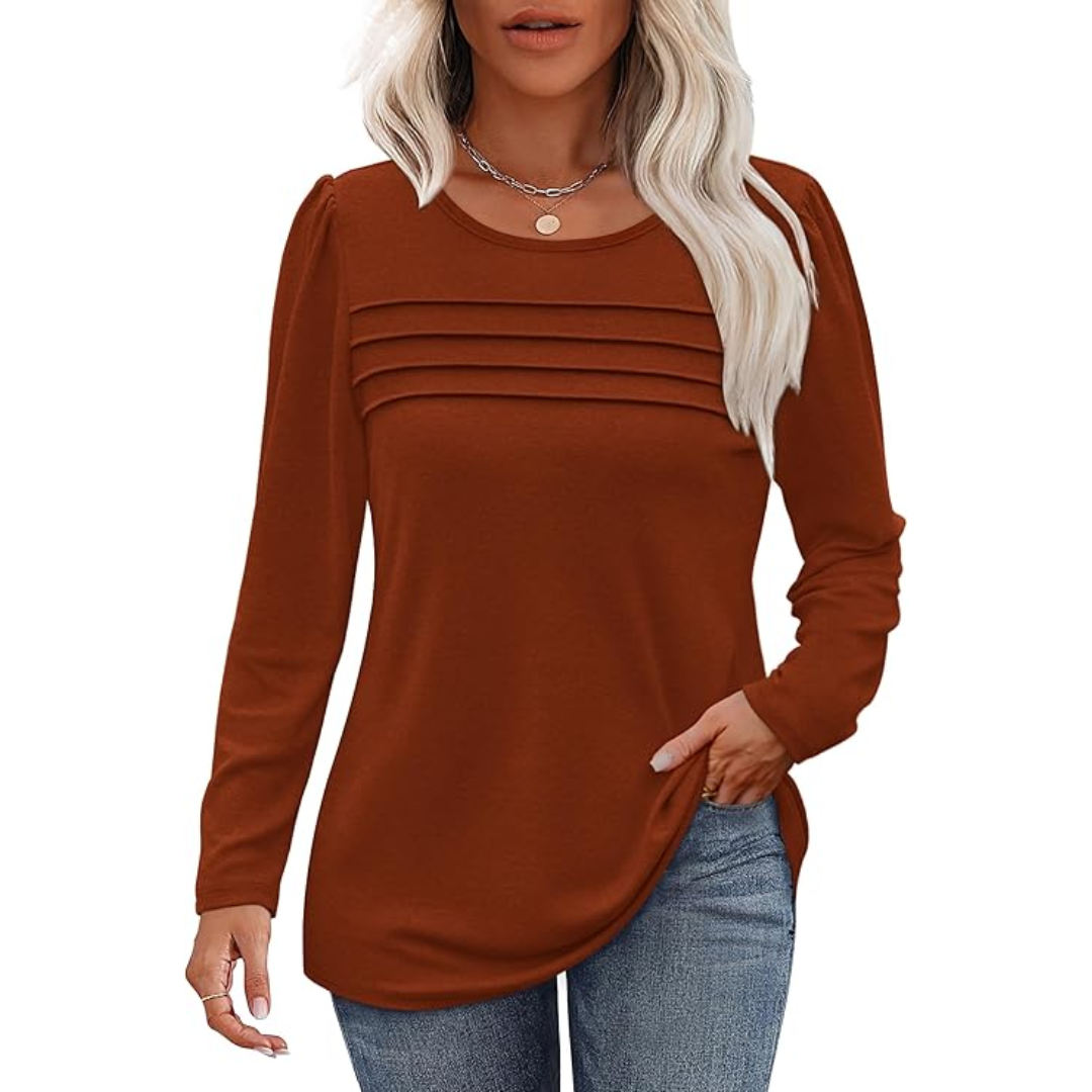 Heidi-Mode | Plissee Langarm Tunika Top Sarah
