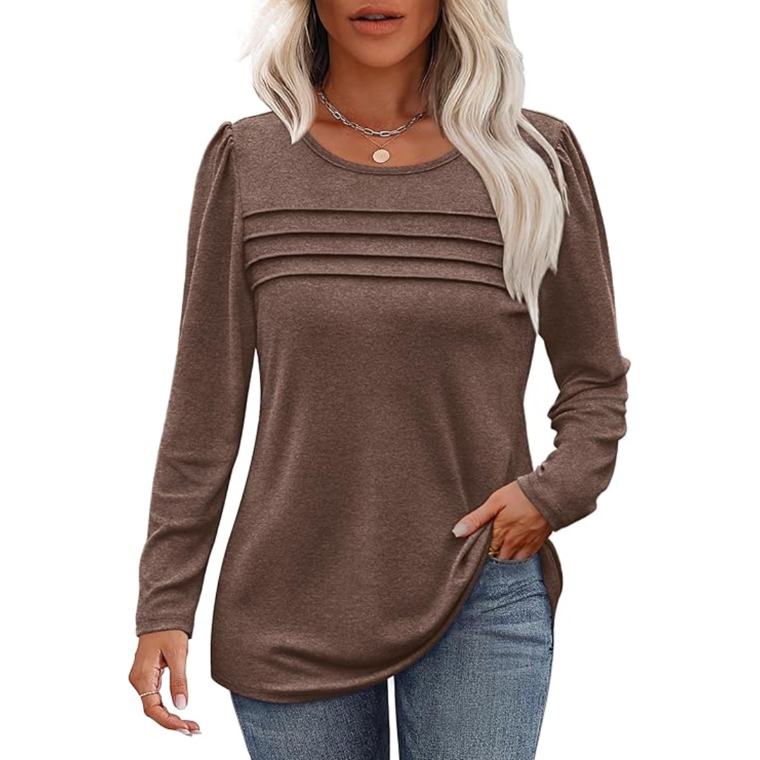 Heidi-Mode | Plissee Langarm Tunika Top Sarah