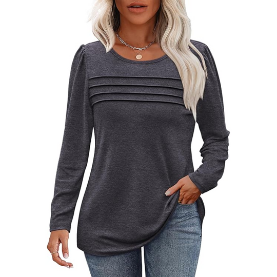 Heidi-Mode | Plissee Langarm Tunika Top Sarah