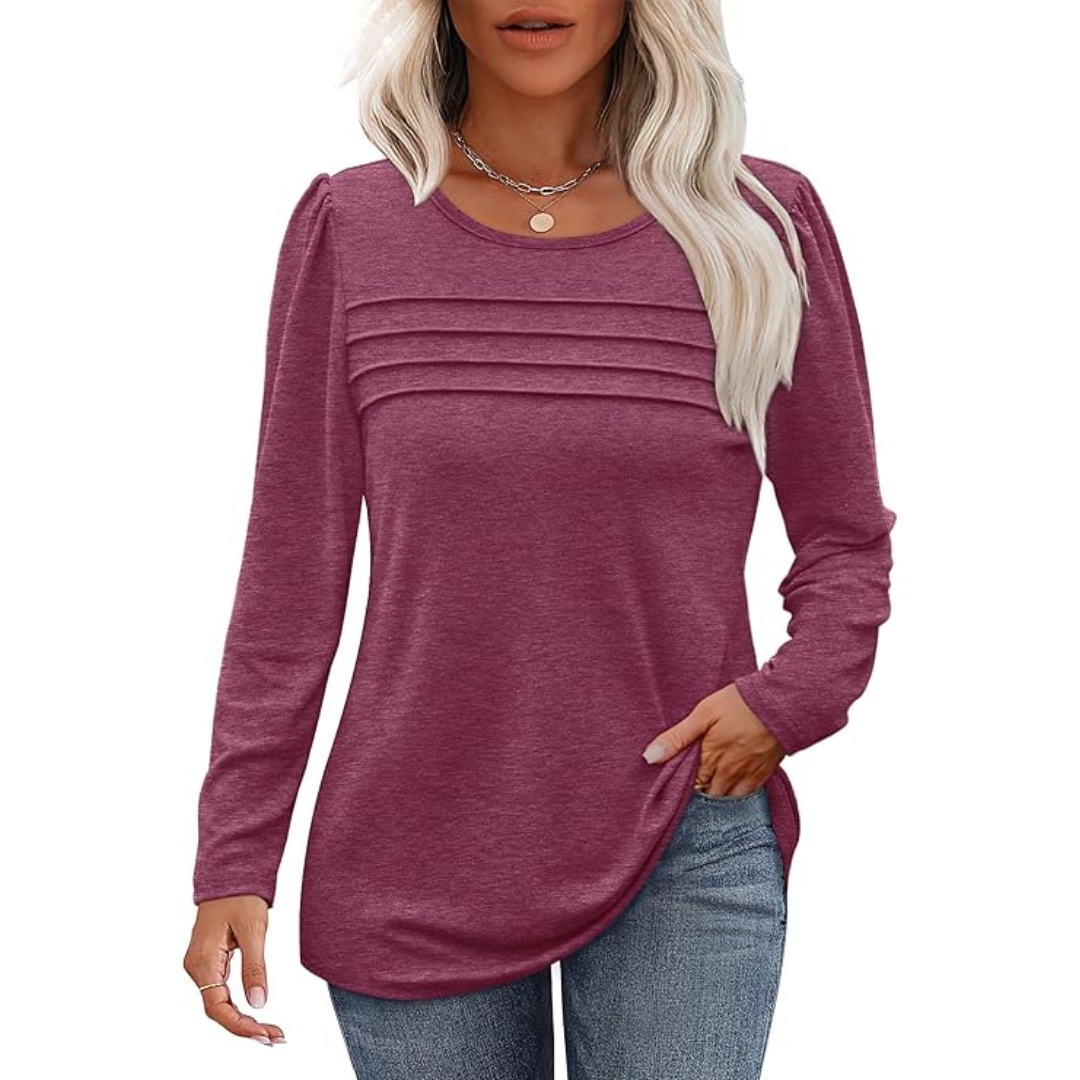 Heidi-Mode | Plissee Langarm Tunika Top Sarah