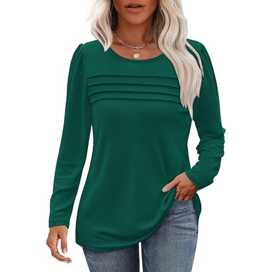 Heidi-Mode | Plissee Langarm Tunika Top Sarah
