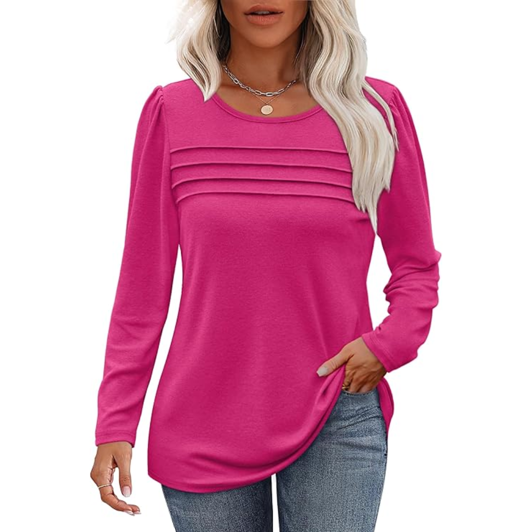 Heidi-Mode | Plissee Langarm Tunika Top Sarah