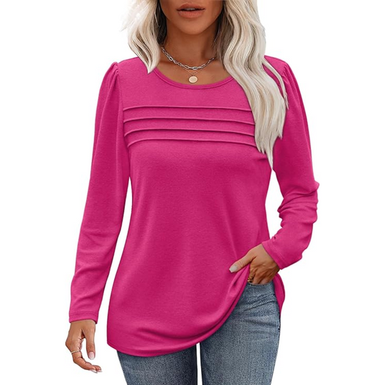 Heidi-Mode | Plissee Langarm Tunika Top Sarah