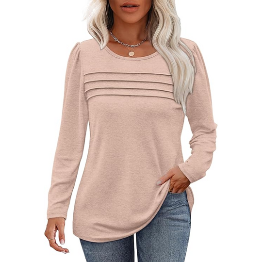 Heidi-Mode | Plissee Langarm Tunika Top Sarah