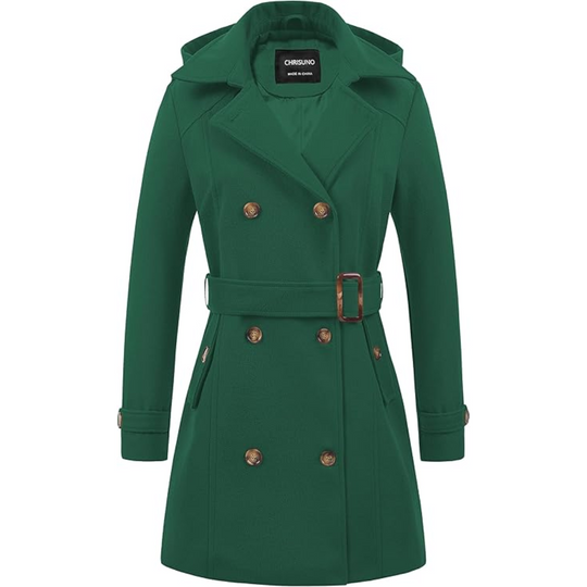 Heidi-Mode | Damen gepolsterter Winter-Trenchcoat mit Kapuze