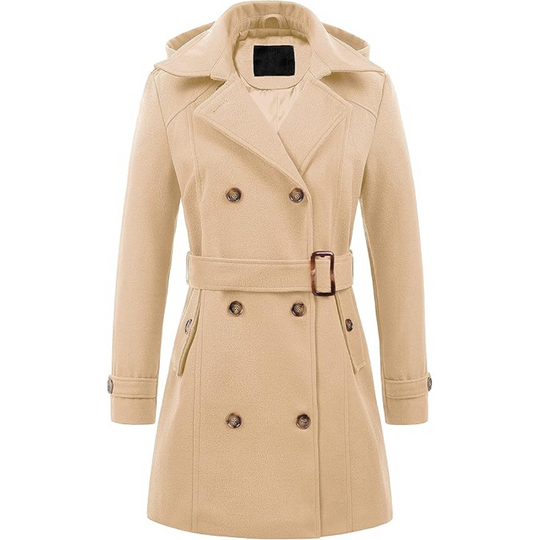 Heidi-Mode | Damen gepolsterter Winter-Trenchcoat mit Kapuze