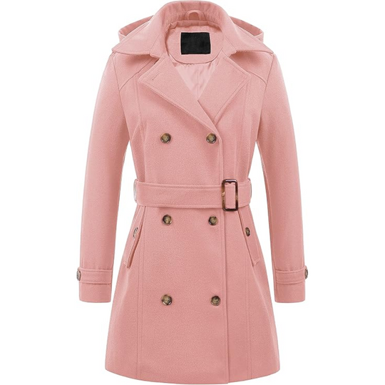 Heidi-Mode | Damen gepolsterter Winter-Trenchcoat mit Kapuze