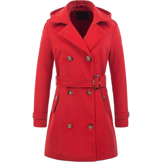 Heidi-Mode | Damen gepolsterter Winter-Trenchcoat mit Kapuze