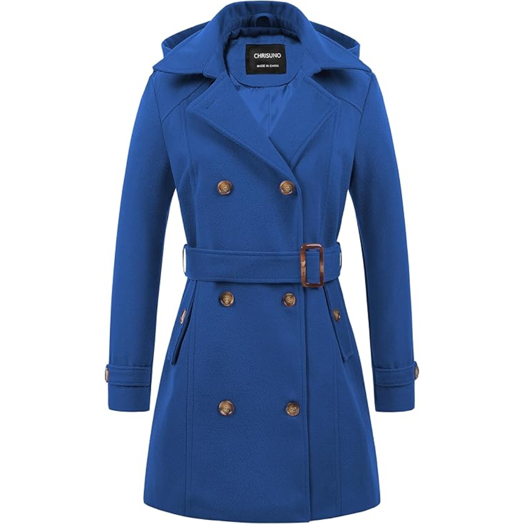 Heidi-Mode | Damen gepolsterter Winter-Trenchcoat mit Kapuze