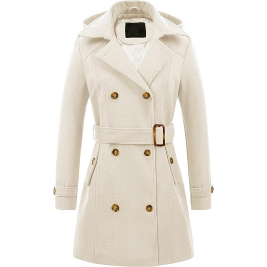 Heidi-Mode | Damen gepolsterter Winter-Trenchcoat mit Kapuze