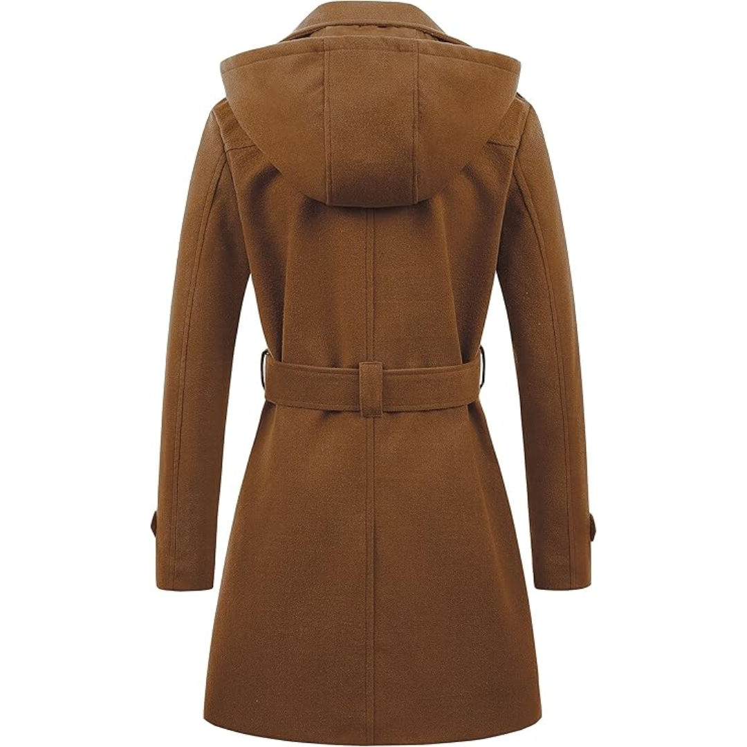 Heidi-Mode | Damen gepolsterter Winter-Trenchcoat mit Kapuze