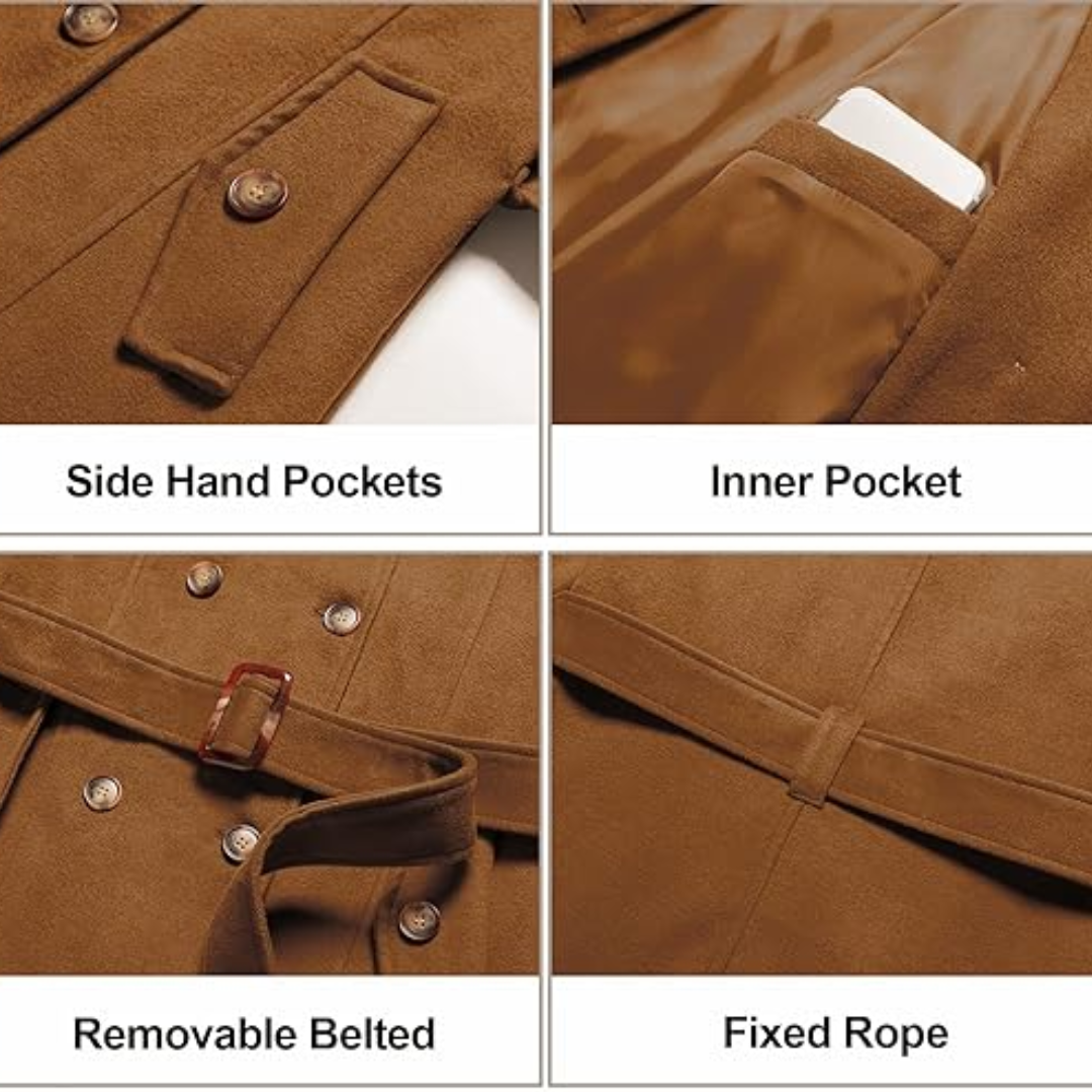 Heidi-Mode | Damen gepolsterter Winter-Trenchcoat mit Kapuze